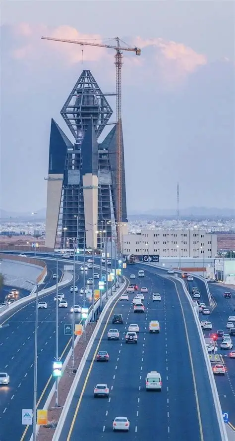 Al Jawhara Water Tank Tower rising over the Hail highway